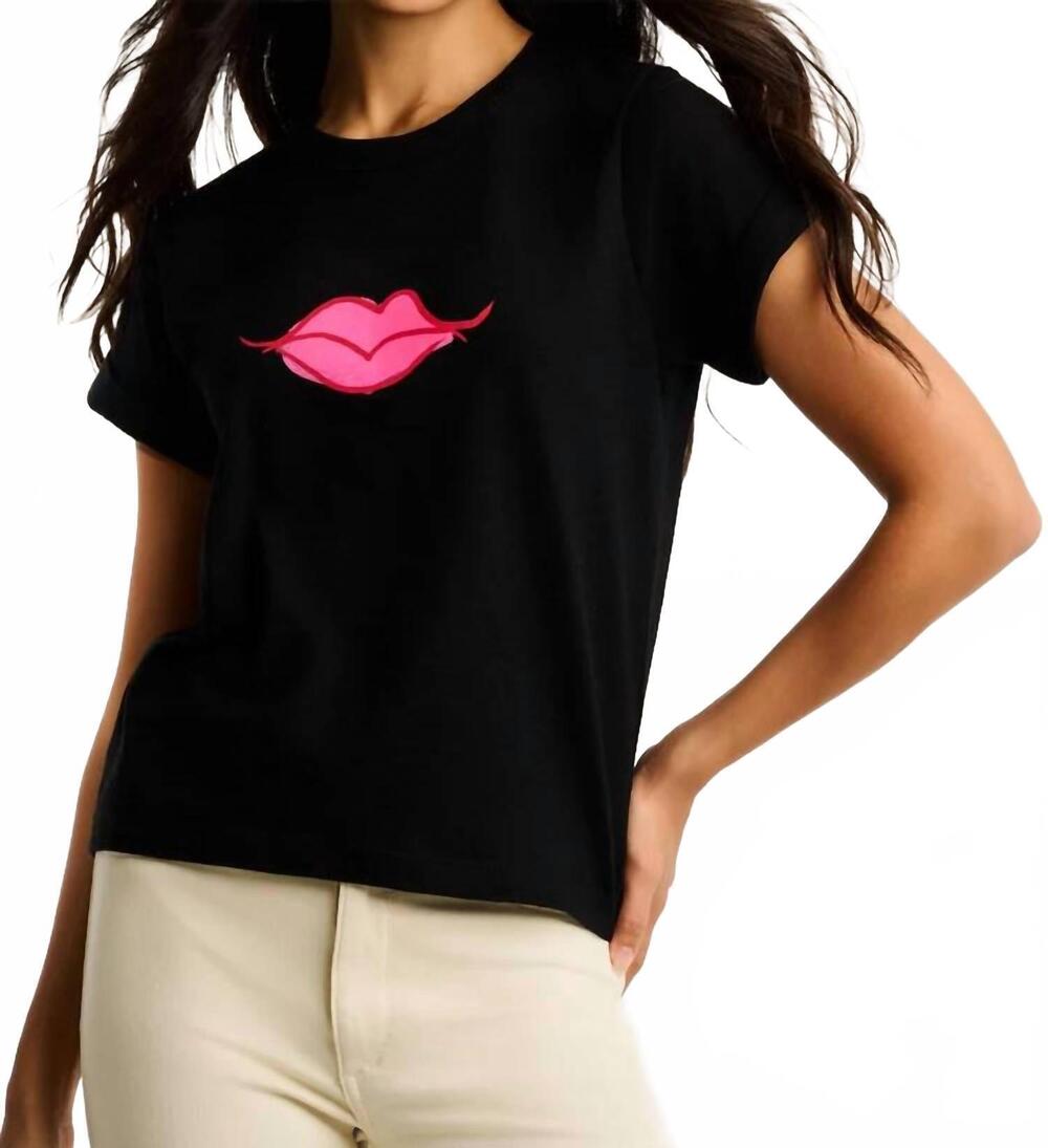NEW LISA TODD kiss and make up tee in black